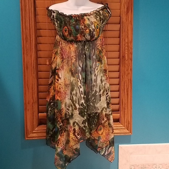 🔮🔥3 for $15.🔥 Gorgeous Peacock Inspired Dress - Picture 2 of 9